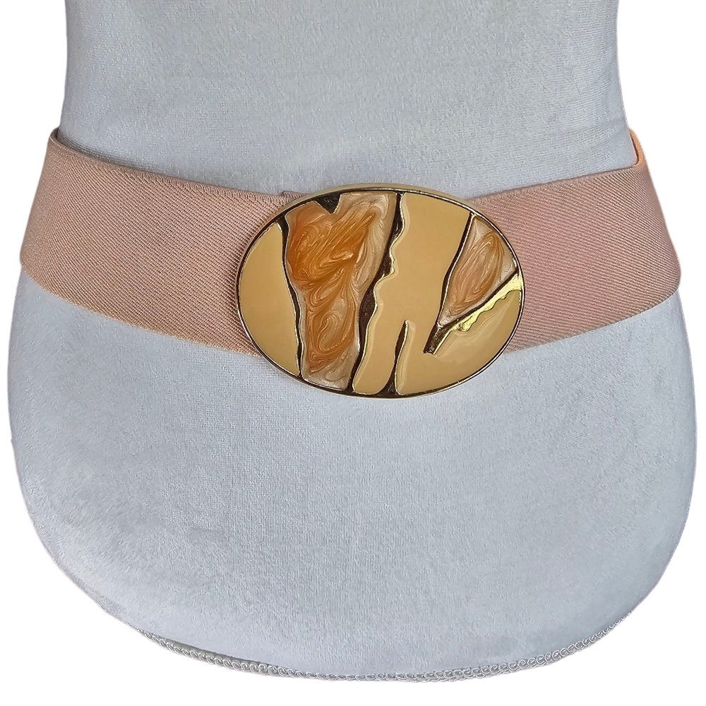 Vintage 80's Nan Lewis Elastic Waist Belt With Buckle
